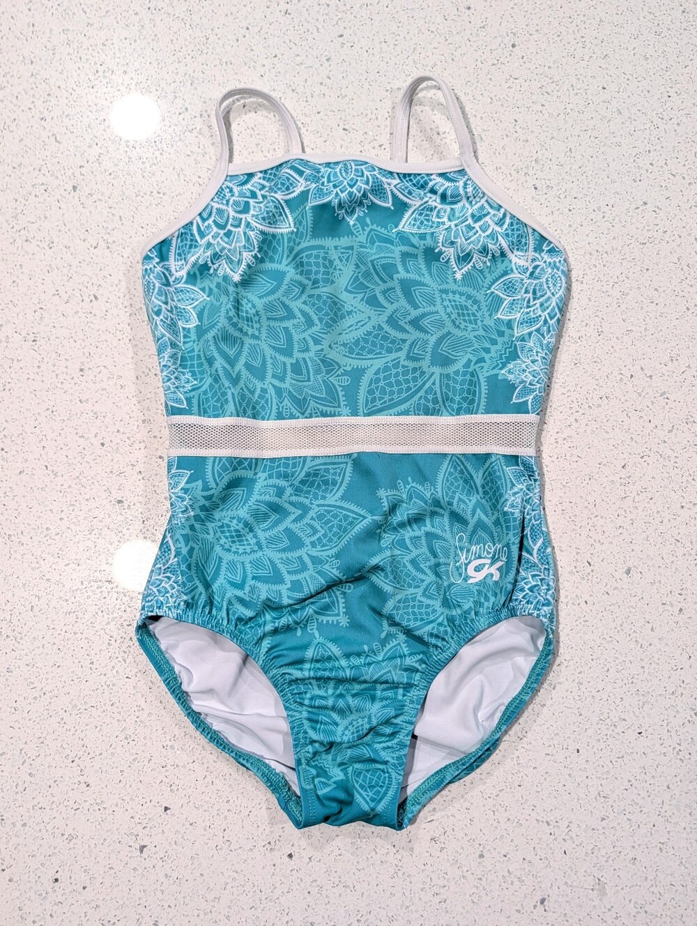ULTRA RARE GK Elite SIMONE BILES gymnastics Leotard Large Mandala ELEGANCE LACED